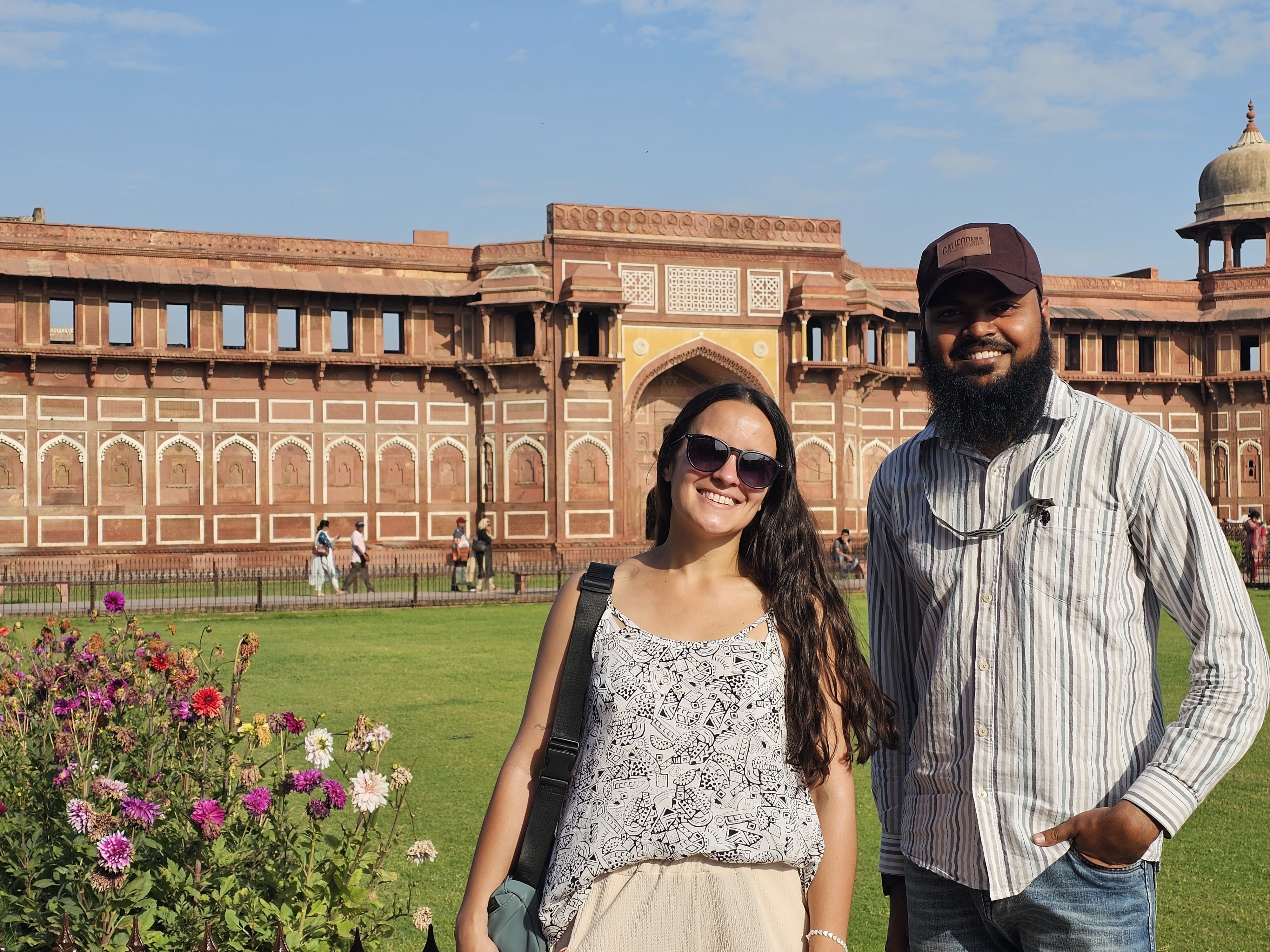 Solo female traveller from Argentina visiting Agra Fort with private guide